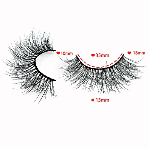 10 Pairs Fluffy Faux Mink Lashes Wispy Cat Eye False Eyelashes, Wispy Dramatic Lashes 20mm Long Lashes, Thick Volume Crossed Soft Curly Fake Lashes Lightweight Big Eye Lashes Pack(XZ09)