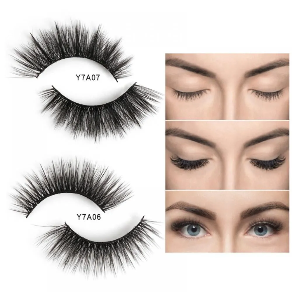 5D Faux Mink Lashes Handmade Luxurious Volume Fluffy Natural False Eyelashes, 7 Pairs
