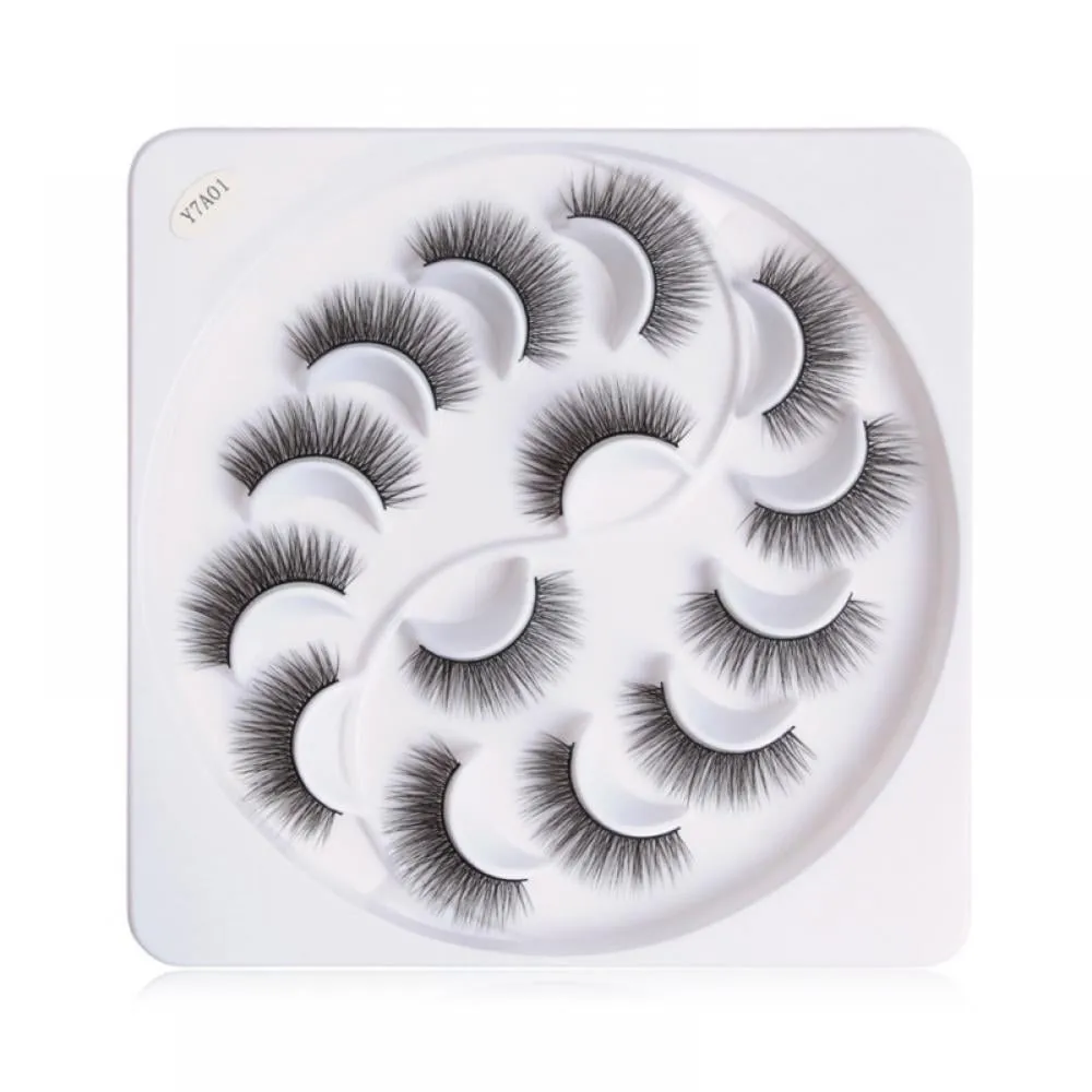 5D Faux Mink Lashes Handmade Luxurious Volume Fluffy Natural False Eyelashes, 7 Pairs