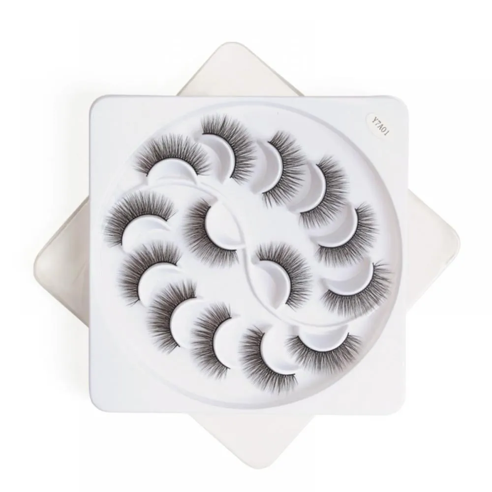 5D Faux Mink Lashes Handmade Luxurious Volume Fluffy Natural False Eyelashes, 7 Pairs