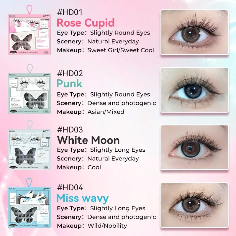 BLJ Comic Eyes Glue-free False Eyelashes (4 Styles)