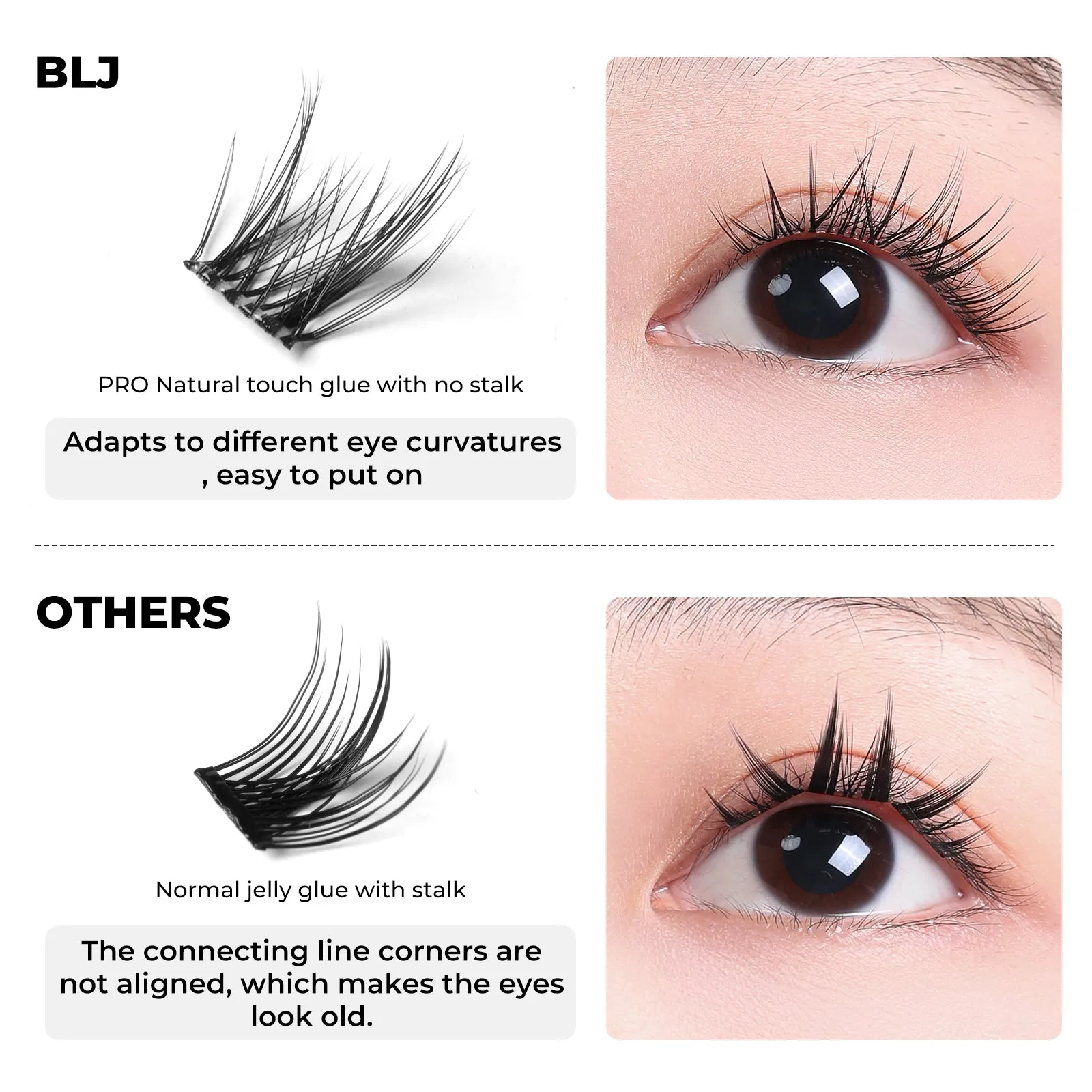 BLJ Comic Eyes Glue-free False Eyelashes (4 Styles)