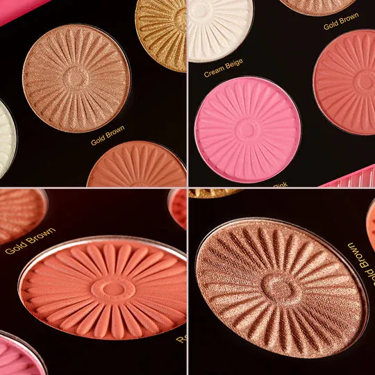 DE'LANCI QUEEN ILLUMINATOR 6 COLOR HIGHLIGHTER PALETTE DARK SKIN 27gm
