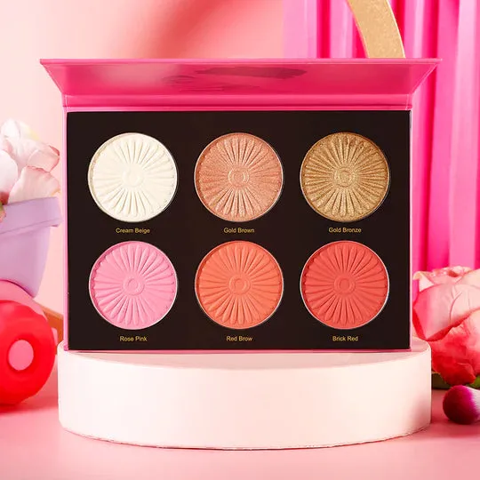 DE'LANCI QUEEN ILLUMINATOR 6 COLOR HIGHLIGHTER PALETTE DARK SKIN 27gm