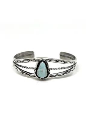 Delicate Dry Creek Turquoise Bracelet by Navajo artist Will Denetdale