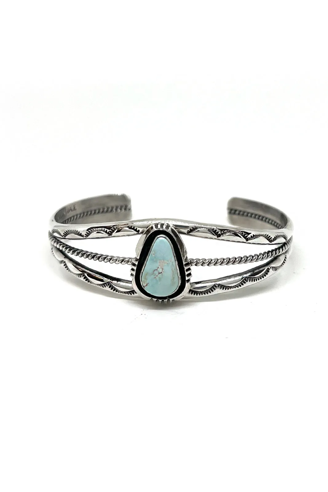 Delicate Dry Creek Turquoise Bracelet by Navajo artist Will Denetdale