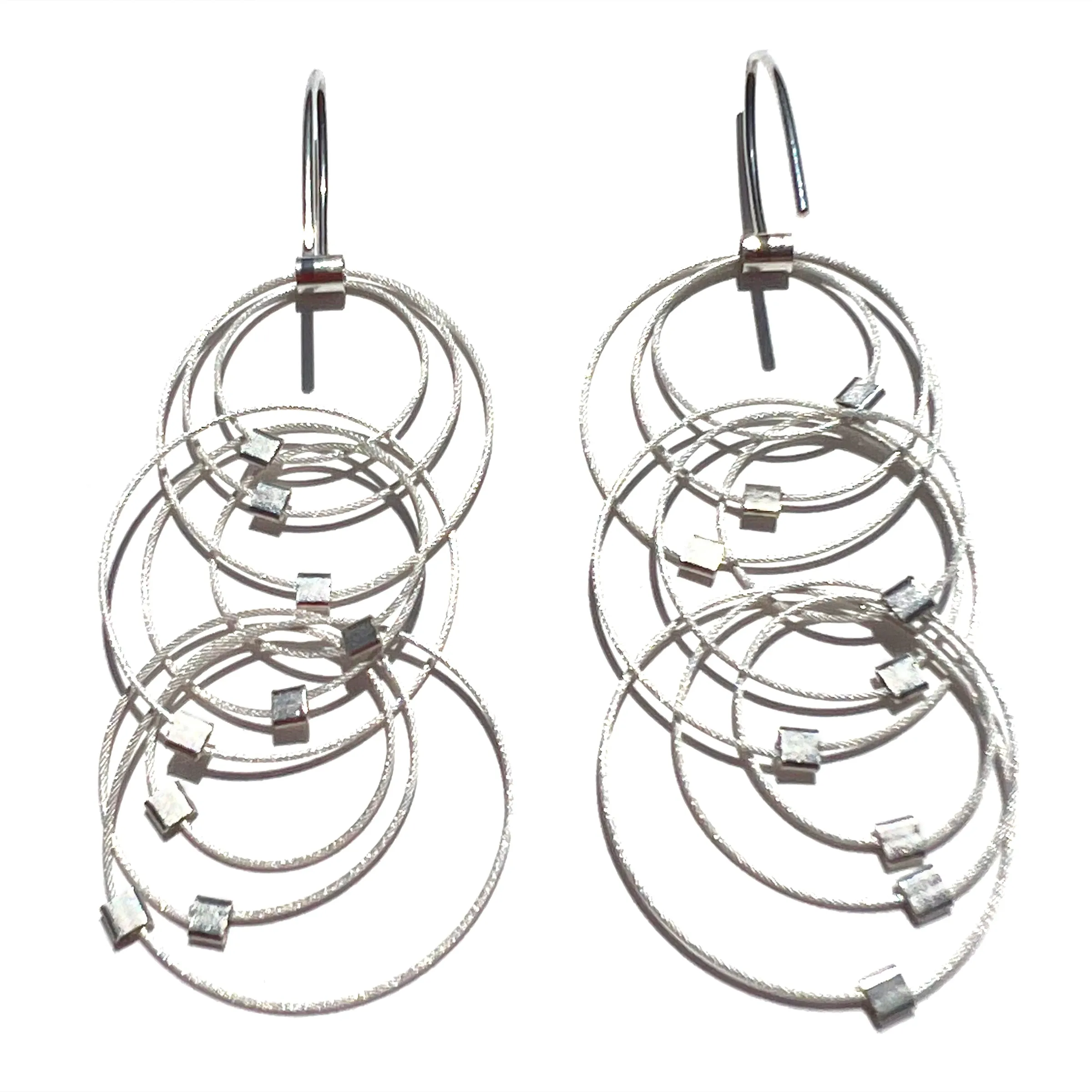 Grad Circle Triplet Hook Earrings