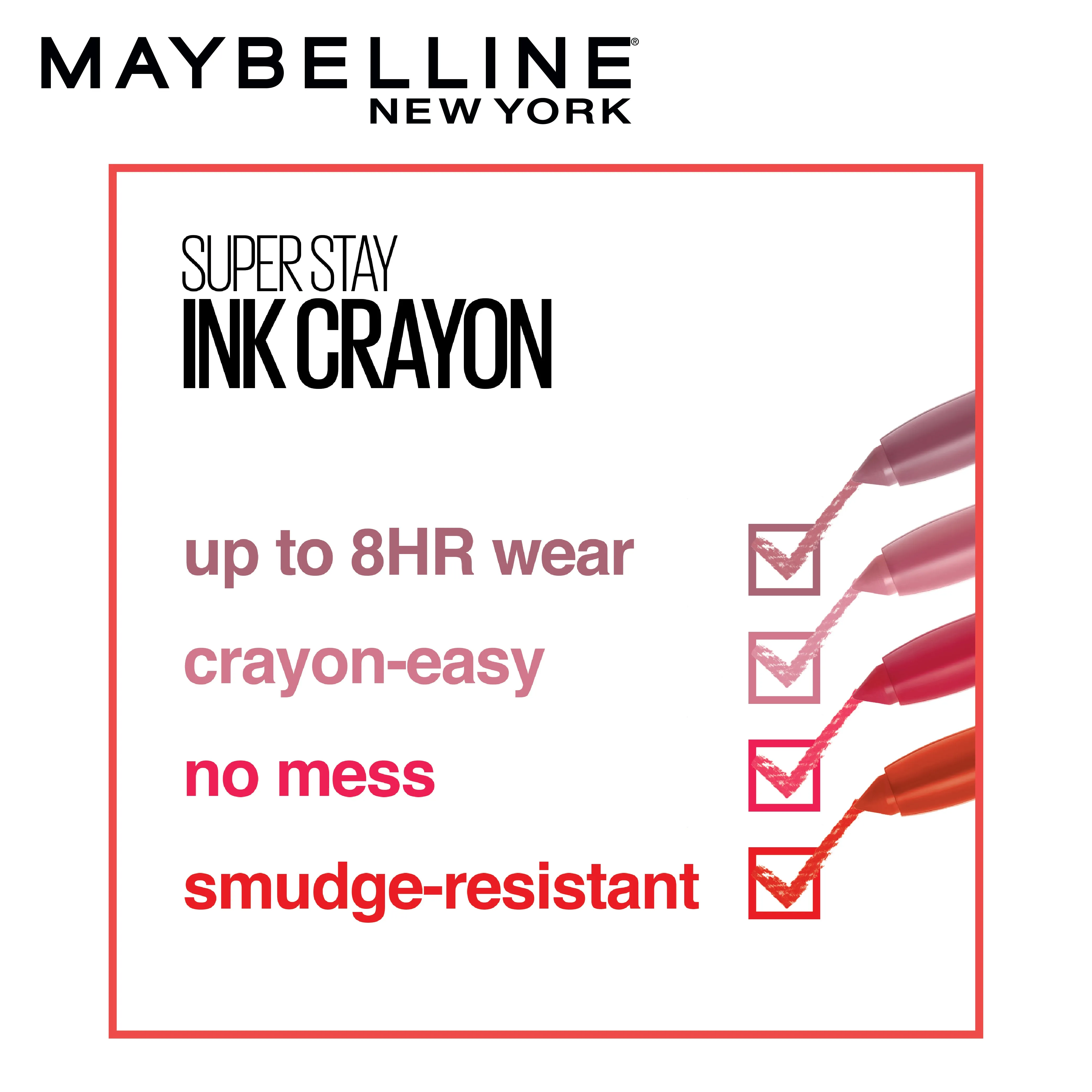 Maybelline New York Super Stay Crayon Lipstick, 50 Own your Empire, 1.2g