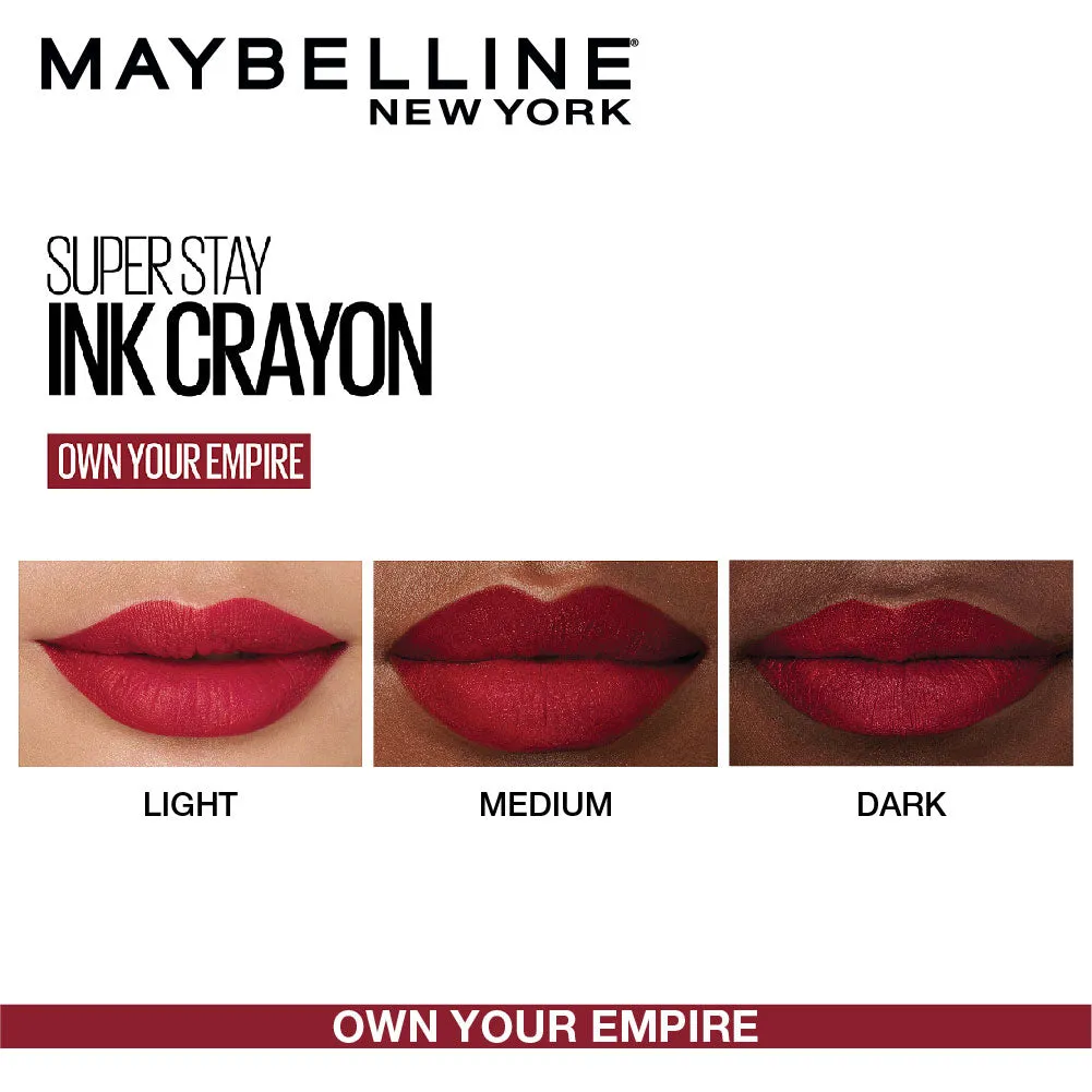 Maybelline New York Super Stay Crayon Lipstick, 50 Own your Empire, 1.2g