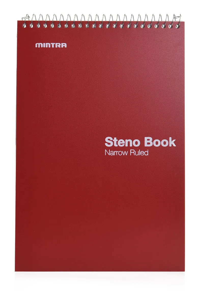 Mintra Office Steno Books - Arctic Ice, Chili Oil, Green Olive, Charcoal 100 sheets (8 Pack)