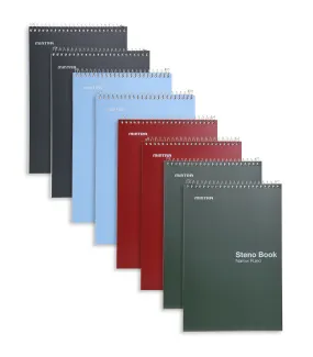 Mintra Office Steno Books - Arctic Ice, Chili Oil, Green Olive, Charcoal 100 sheets (8 Pack)