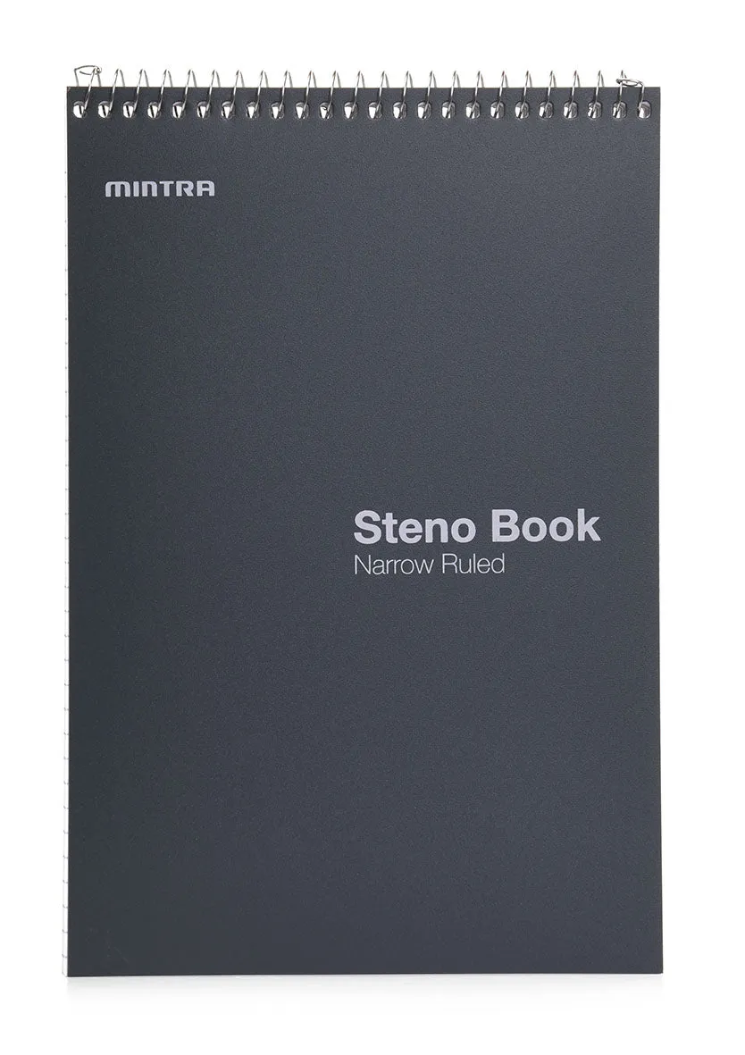Mintra Office Steno Books - Arctic Ice, Chili Oil, Green Olive, Charcoal 100 sheets (8 Pack)