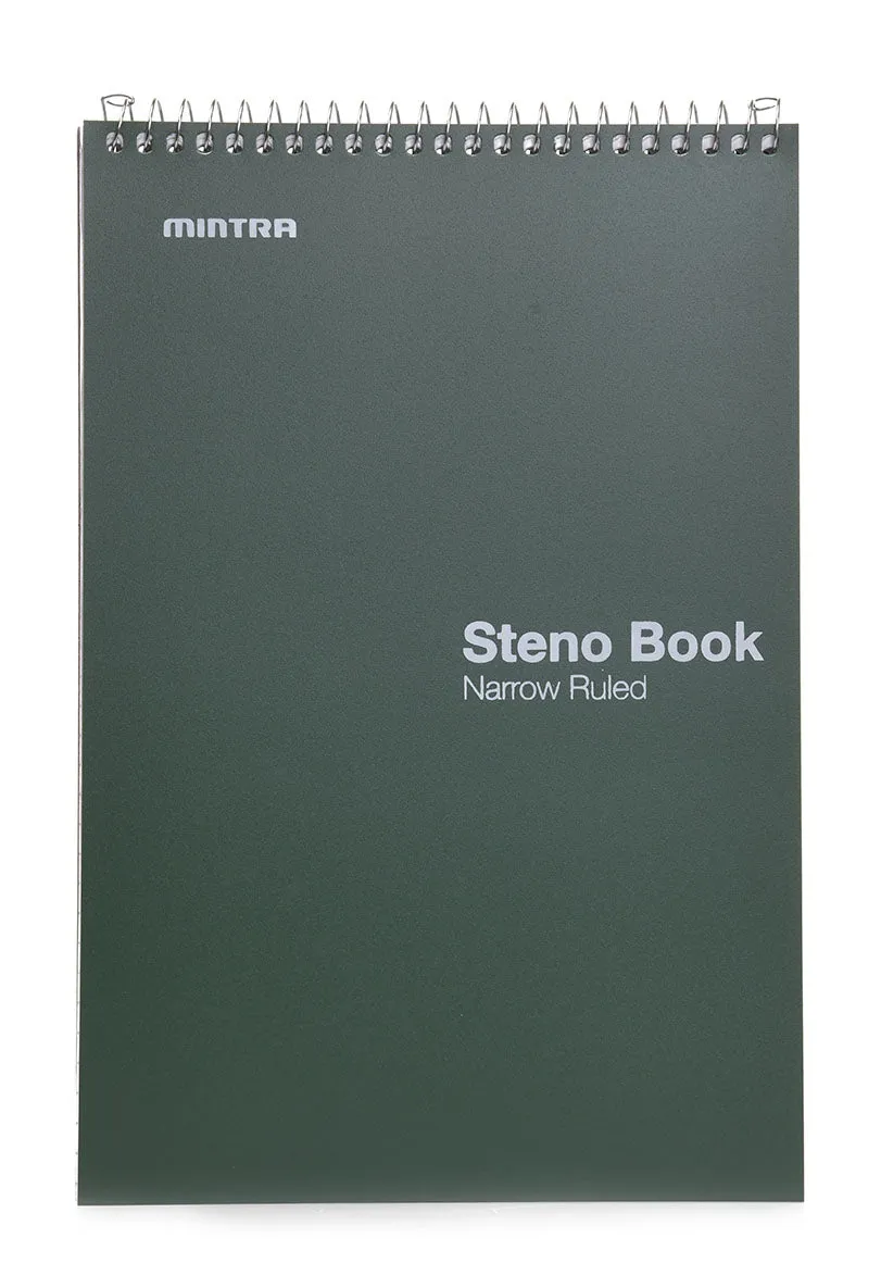 Mintra Office Steno Books - Arctic Ice, Chili Oil, Green Olive, Charcoal 100 sheets (8 Pack)