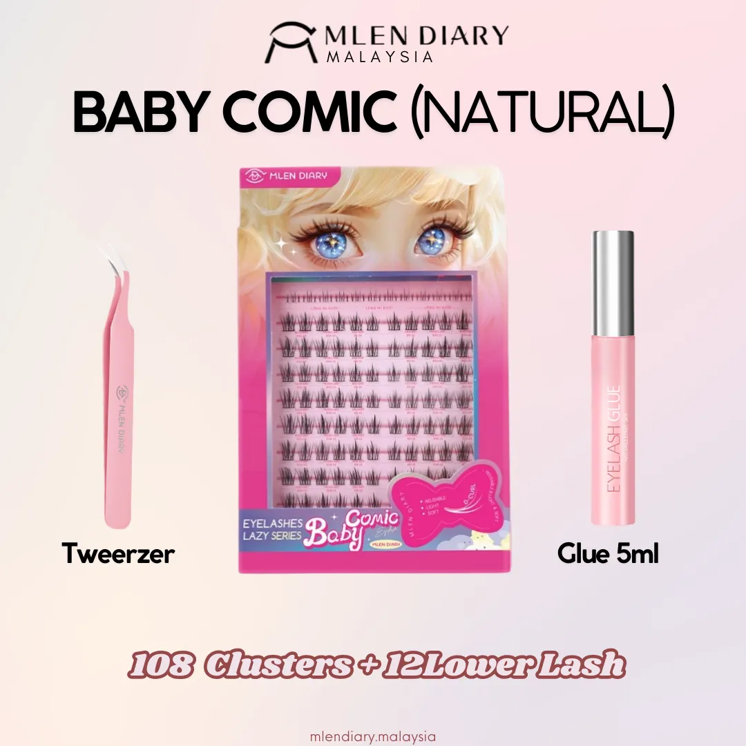 MLEN DIARY Baby Comic(Natural) False Eyelashes 懒人芭比漫画假睫毛
