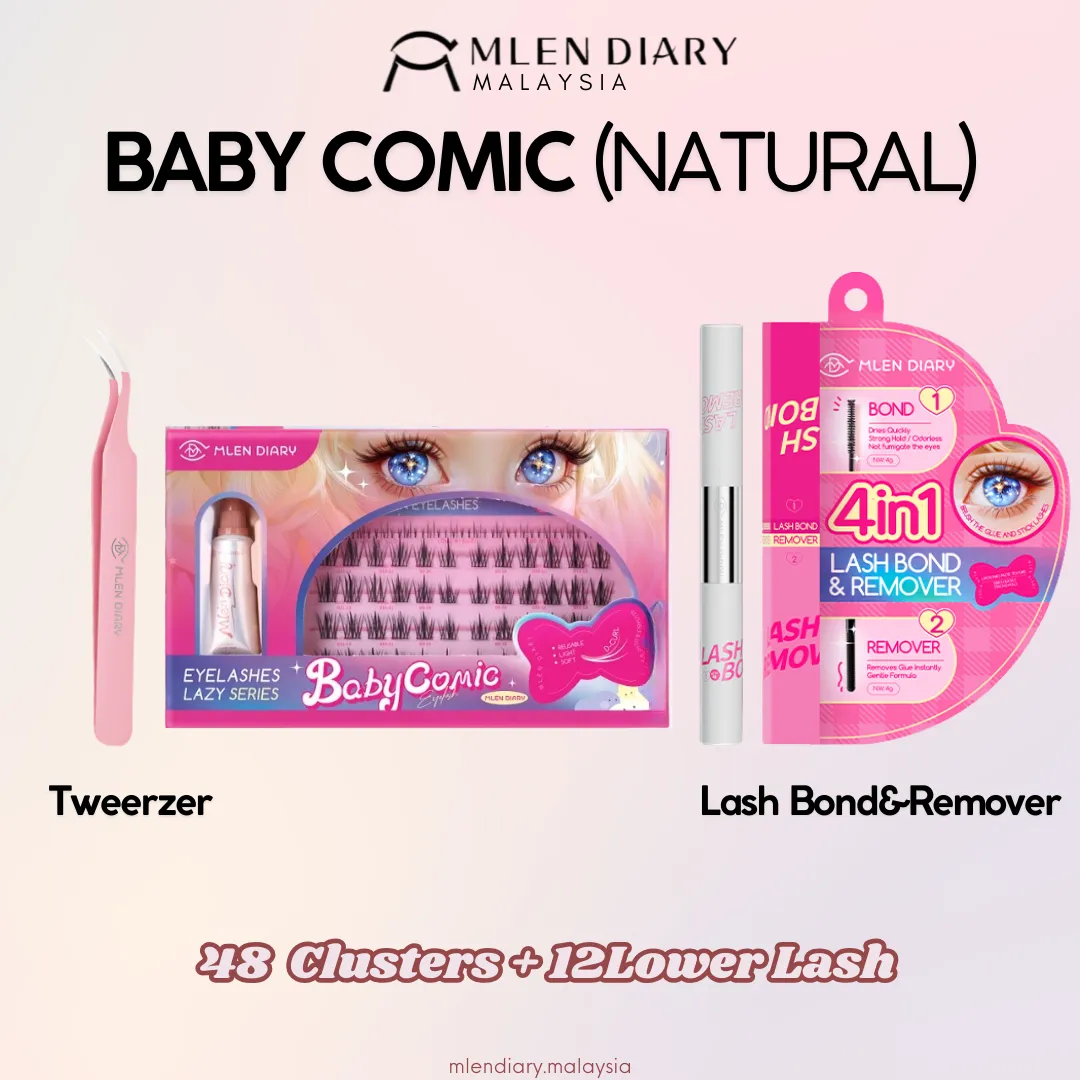 MLEN DIARY Baby Comic(Natural) False Eyelashes 懒人芭比漫画假睫毛