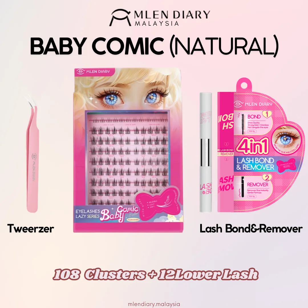 MLEN DIARY Baby Comic(Natural) False Eyelashes 懒人芭比漫画假睫毛