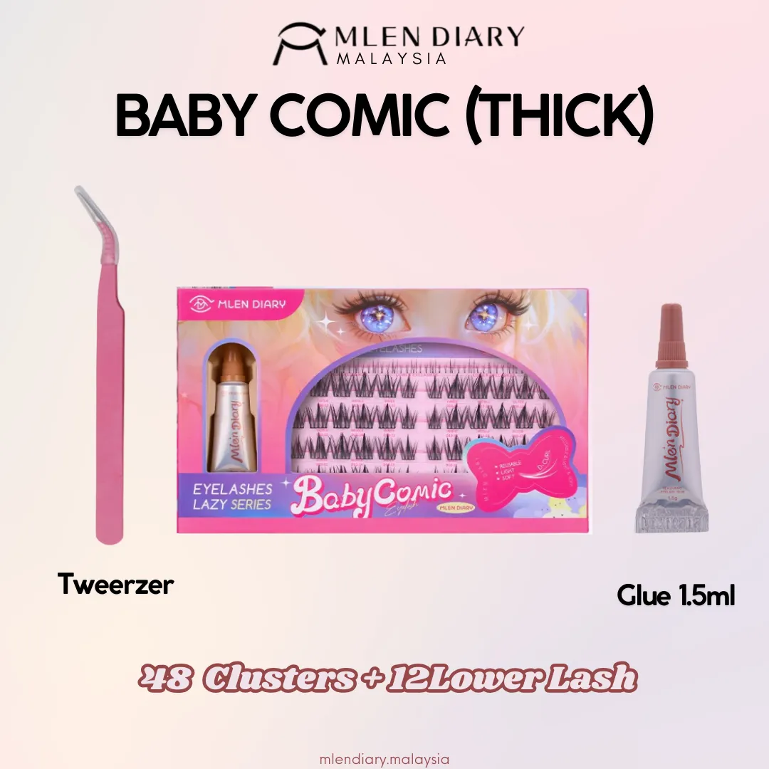 MLEN DIARY Baby Comic(Thick) False Eyelashes 懒人芭比漫画假睫毛