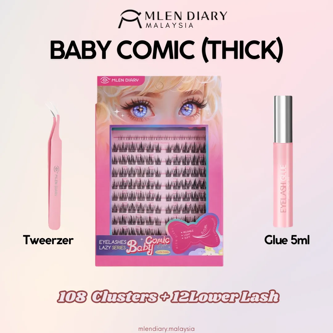 MLEN DIARY Baby Comic(Thick) False Eyelashes 懒人芭比漫画假睫毛