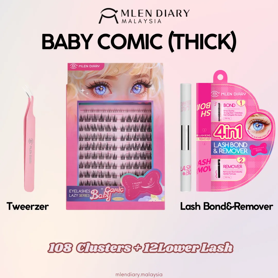 MLEN DIARY Baby Comic(Thick) False Eyelashes 懒人芭比漫画假睫毛