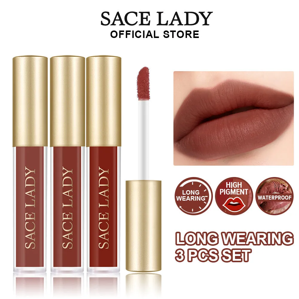 Sace Lady Waterproof Liquid Lipstick Mini Set – Matte, High Pigment, Long-Lasting Gloss