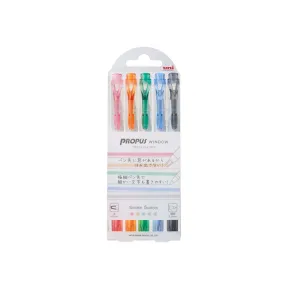 Uni Propus Window Double-Sided Highlighter - 5 Smoke Colour Set
