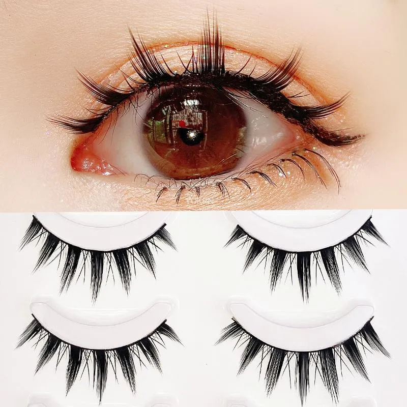 VenusFox New 5 Pairs Eyelashes Cos Dance Performance Eyelash Handmade Acrylic Cross Eyelash Female Japanese 3D Natural Lashes